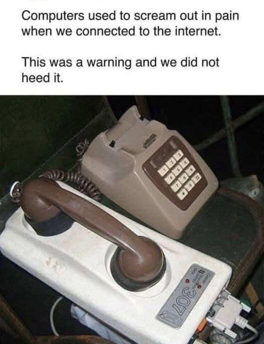 Dial-up screams were a prophecy - meme