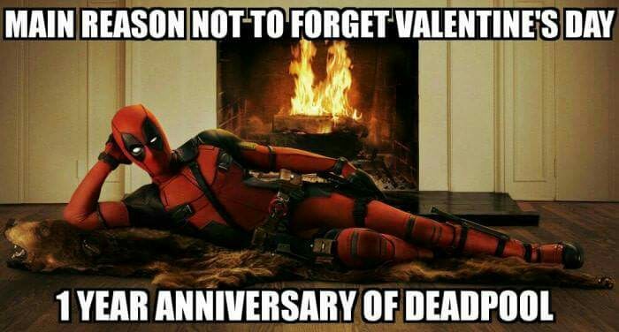 Valentine's day Deadpool's anniversary. - meme