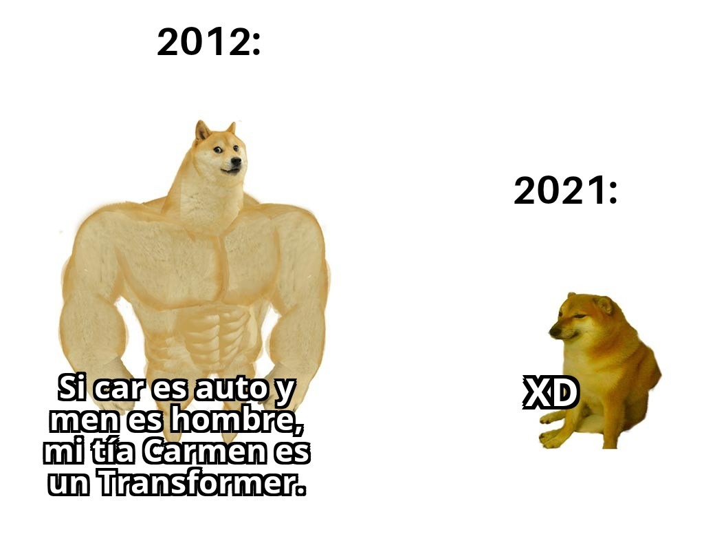 2012 vs 2021 - meme