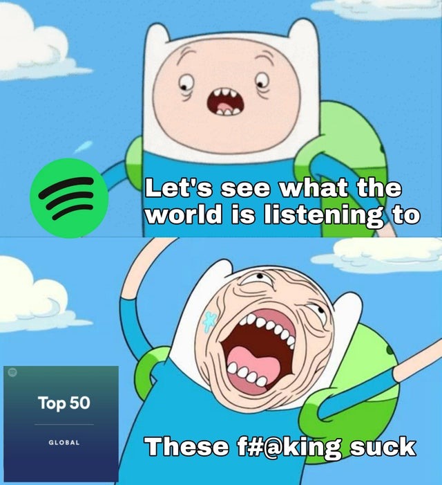Spotify Top playlist are really bad - meme