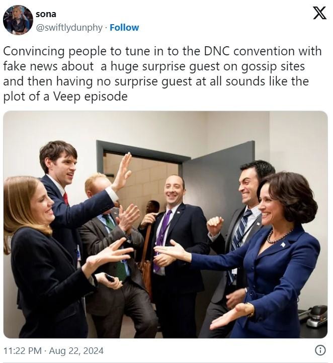 DNC surprise guest rumors meme