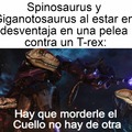Los fans del T-rex estarán llorando y chillando por la pelea con el Giganotosaurus.