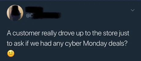Cyber Monday deals - meme
