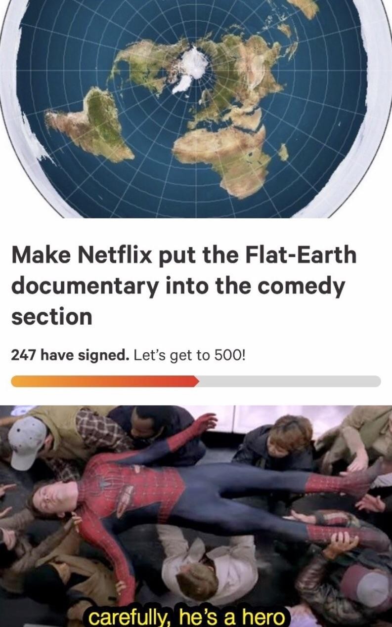 Flat-earthers are weird - meme