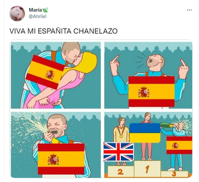 España tercera en Eurovisión descripción gráfica - meme