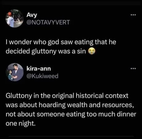 about gluttony - meme