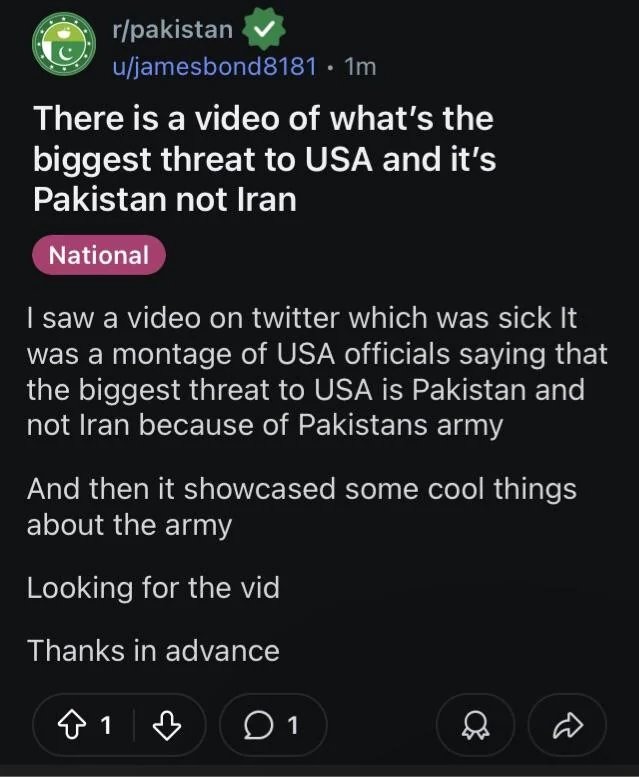 Pakistan's lumber 1 army is the biggest threat - meme