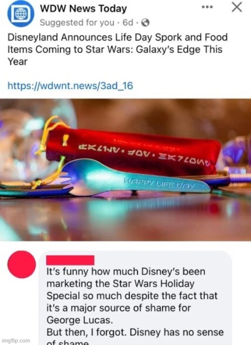 Disneyland announces life day spork and food items coming to Star Wars - meme