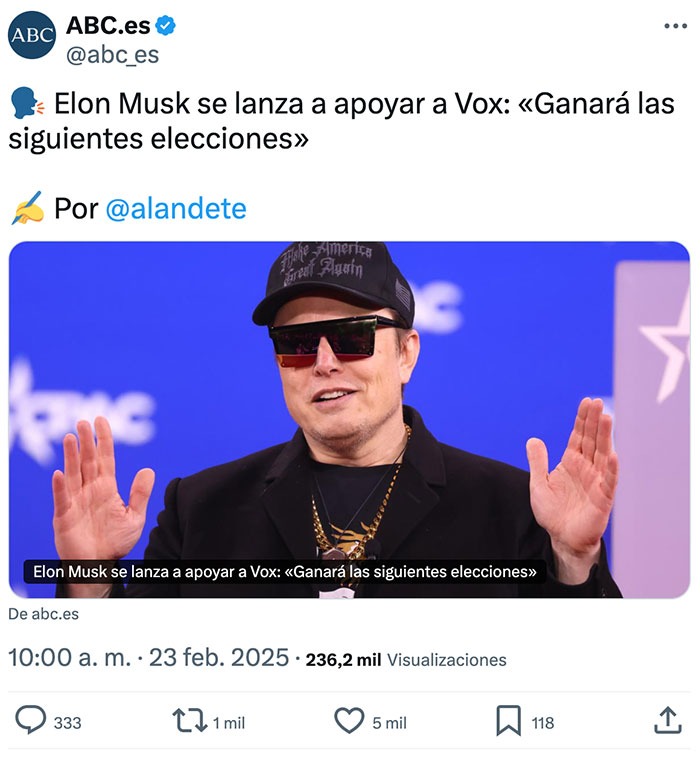 Elon Musk apoyando a Abascal - meme