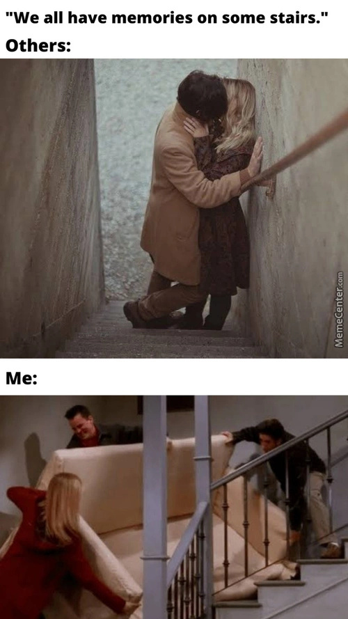 Falling down the stairs - meme