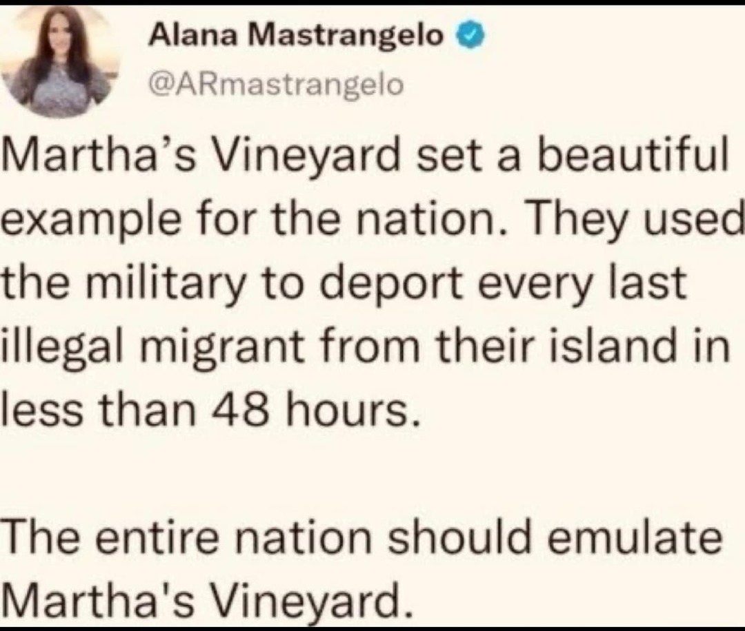 Martha's Vineyard set an example ... - meme