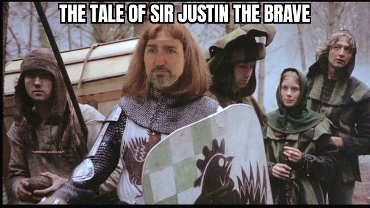 Brave brave brave brave Sir Justin - meme