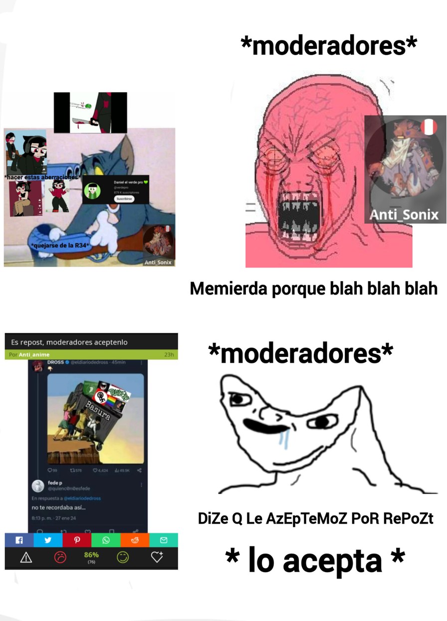 Moderadores pendejos - meme