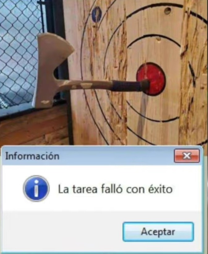 la tarea falló con éxito - meme
