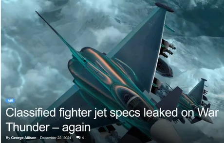 Classified fighter jet specs leaked on War Thunder, again - meme