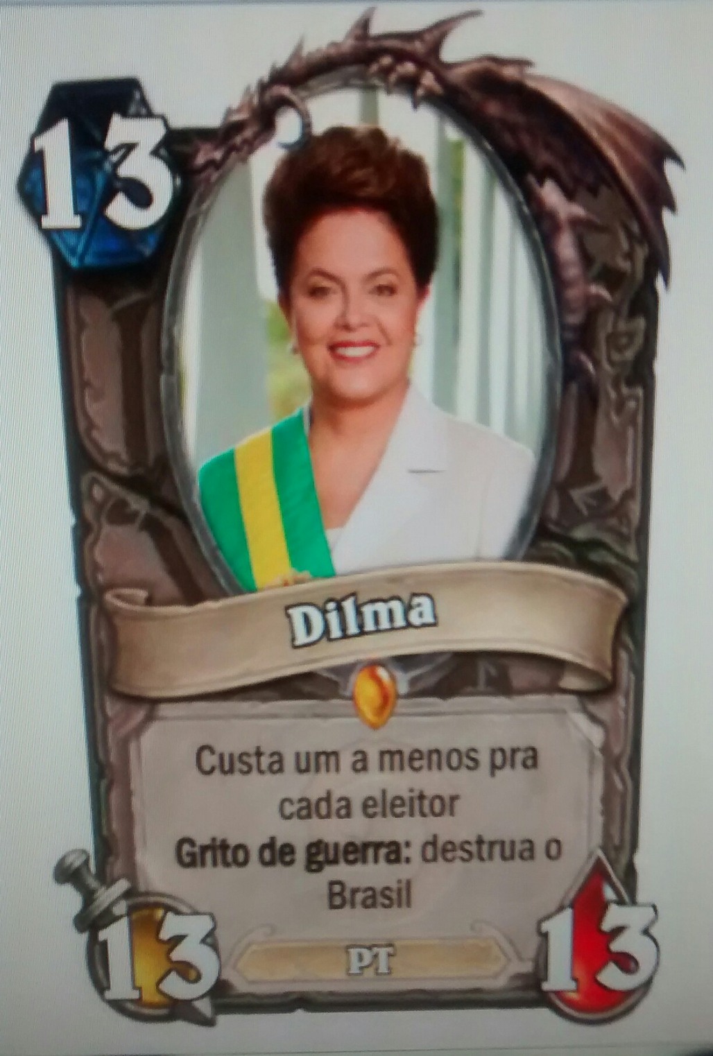 A carta que não vai fzr falta no baralho do Brasil - meme