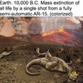 These weapons of war should be banned, this is insane. No one needs dinosaur genociding potential