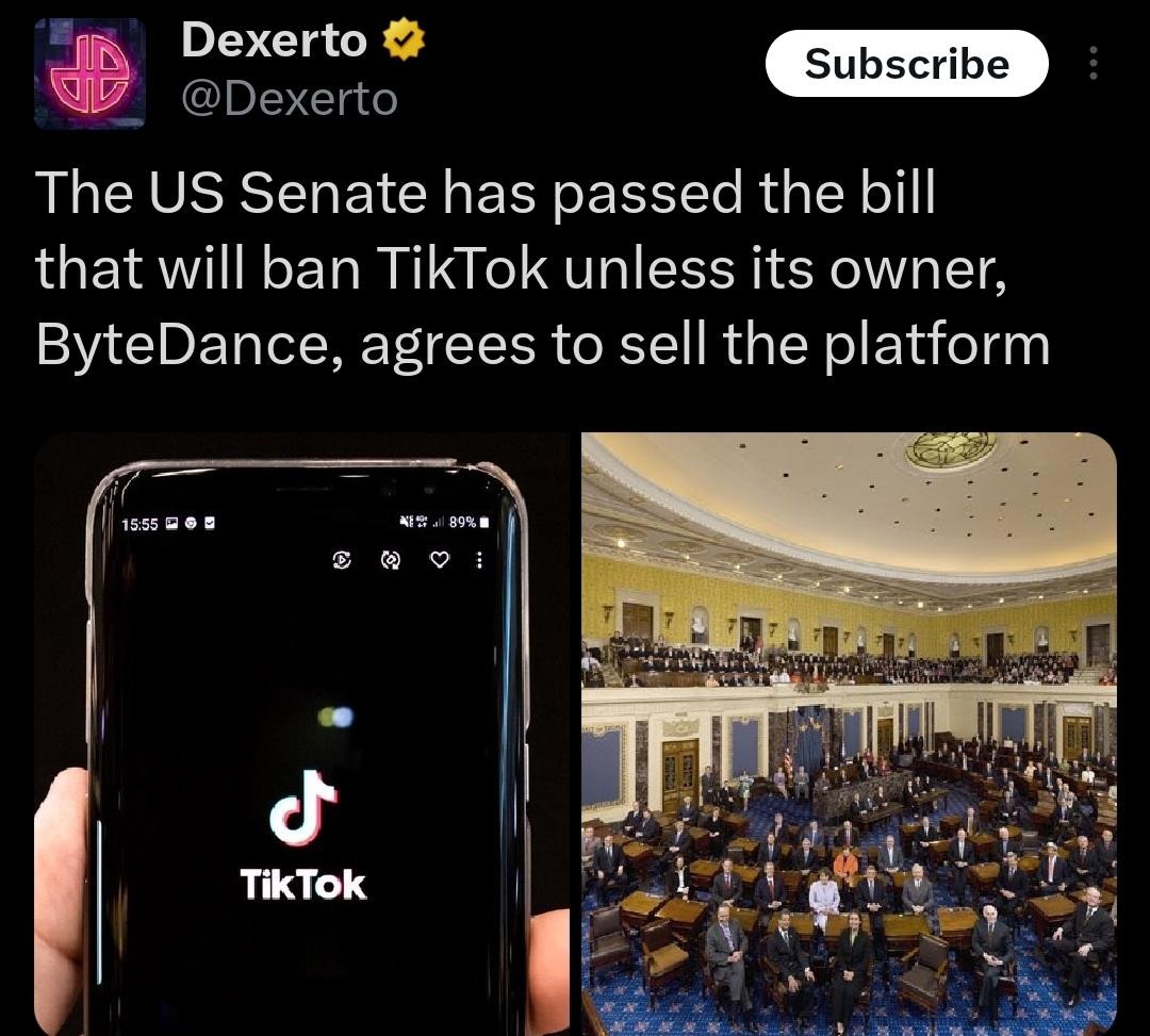 Tiktok ban unless tehy sell the platform - meme
