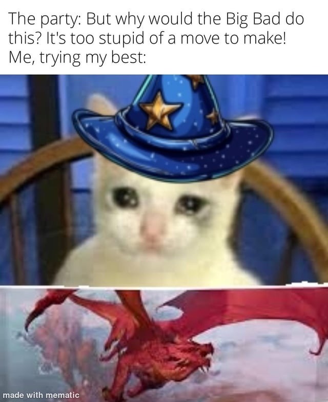 The villain move is dumb? Bro I made it up five minutes ago - meme