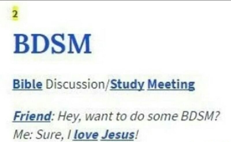 Sex and bible study - meme