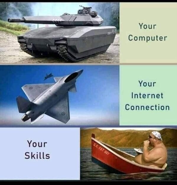 Internet connection vs skills - meme