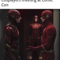 Paid cosplayers vs budget cosplayers meeting at Comic Con