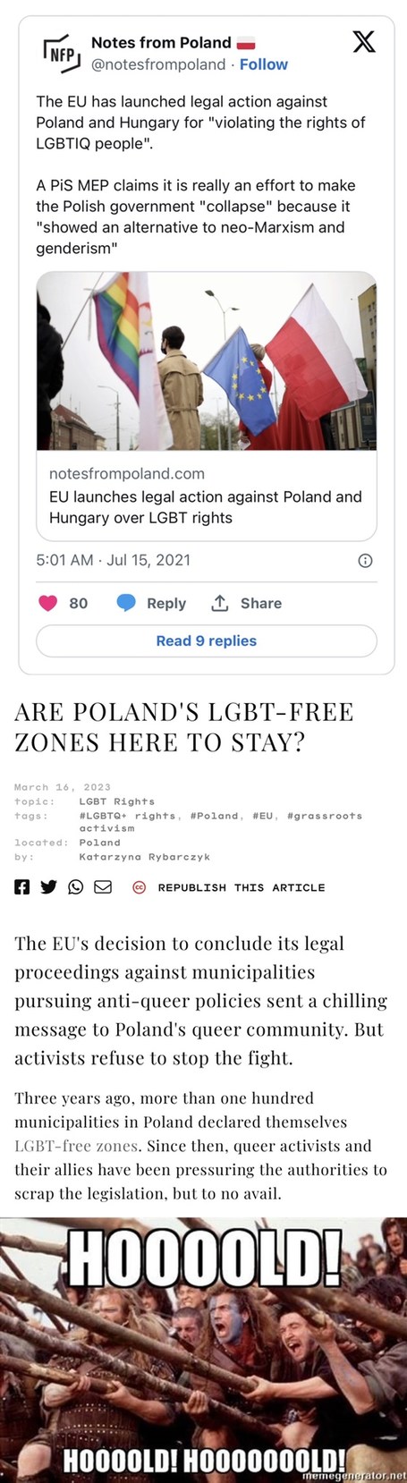 Poland’s fight against Neo-Marxism holding up; EU trying to destroy these pedo-free safe zones - meme