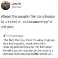 (((Luna filmed Logan fan wearing fake Gucci in a skit)))