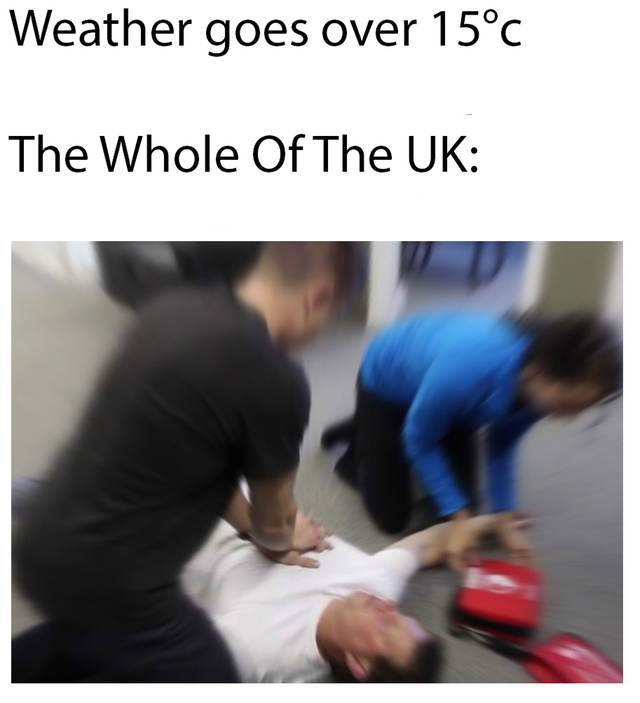 Hot weather in the UK - meme