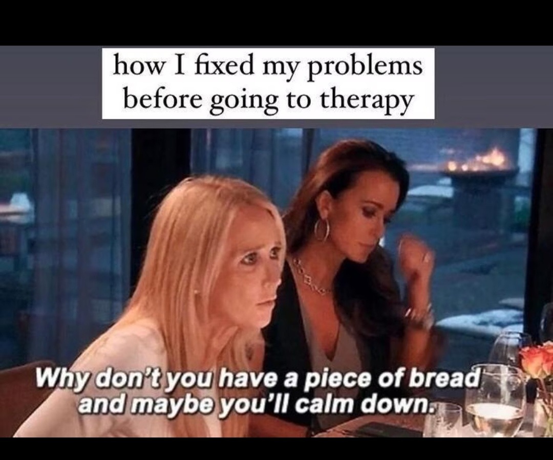 Carbs are cheaper then going to see TheRapist - meme