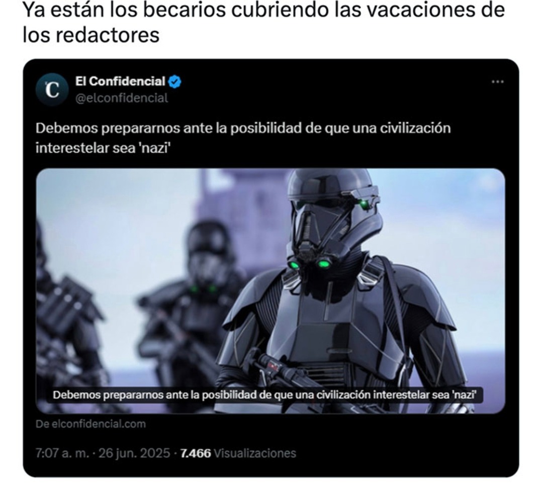Ya están los becarios escribiendo cosas de aliens nazis - meme
