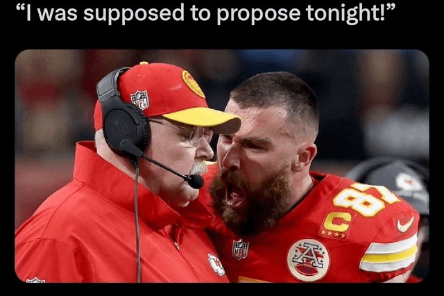 Travis Kelce wedding proposal meme