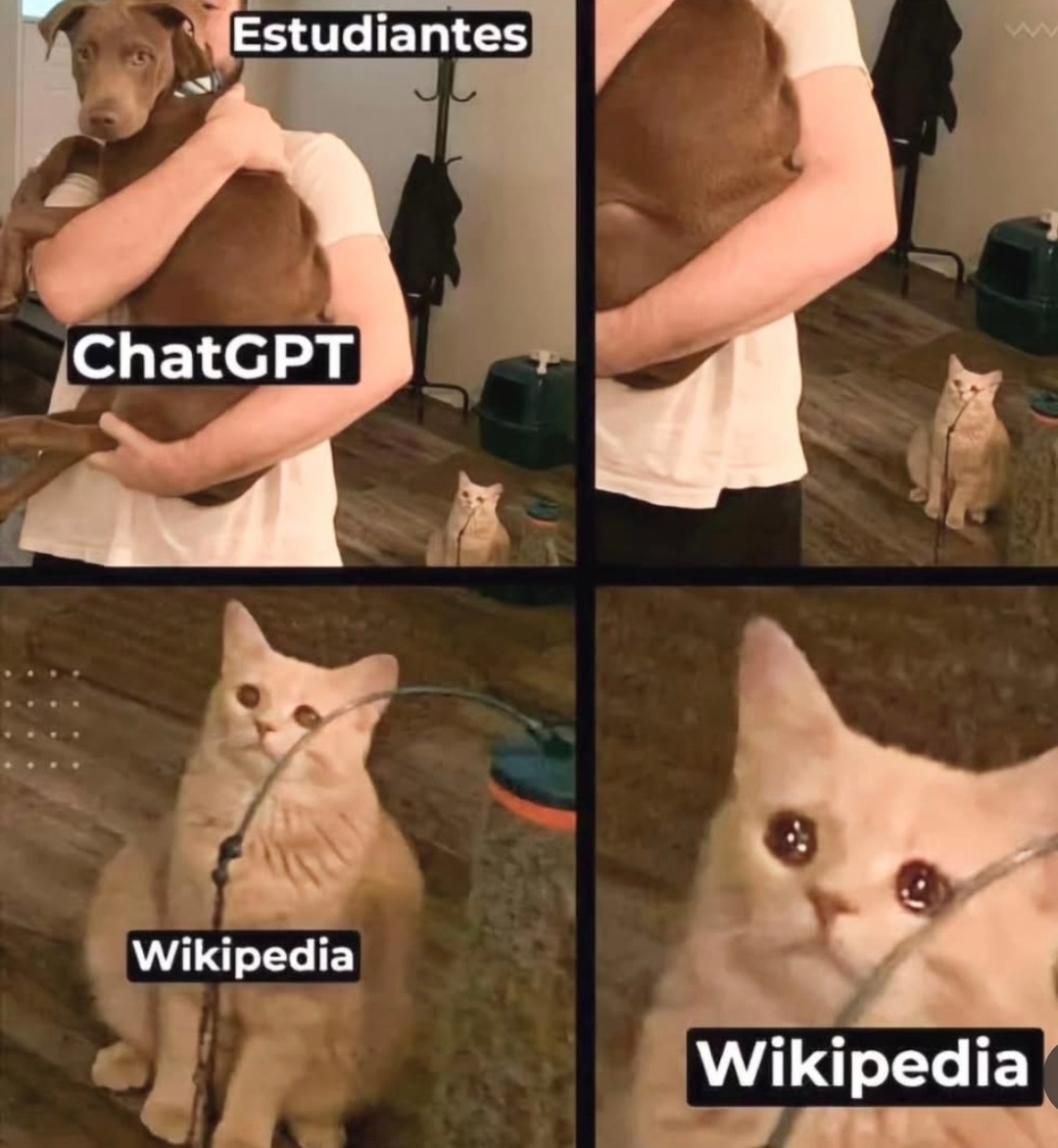 Estudiantes en 2025: ChatGPT + Wikipedia = nota 7 - meme