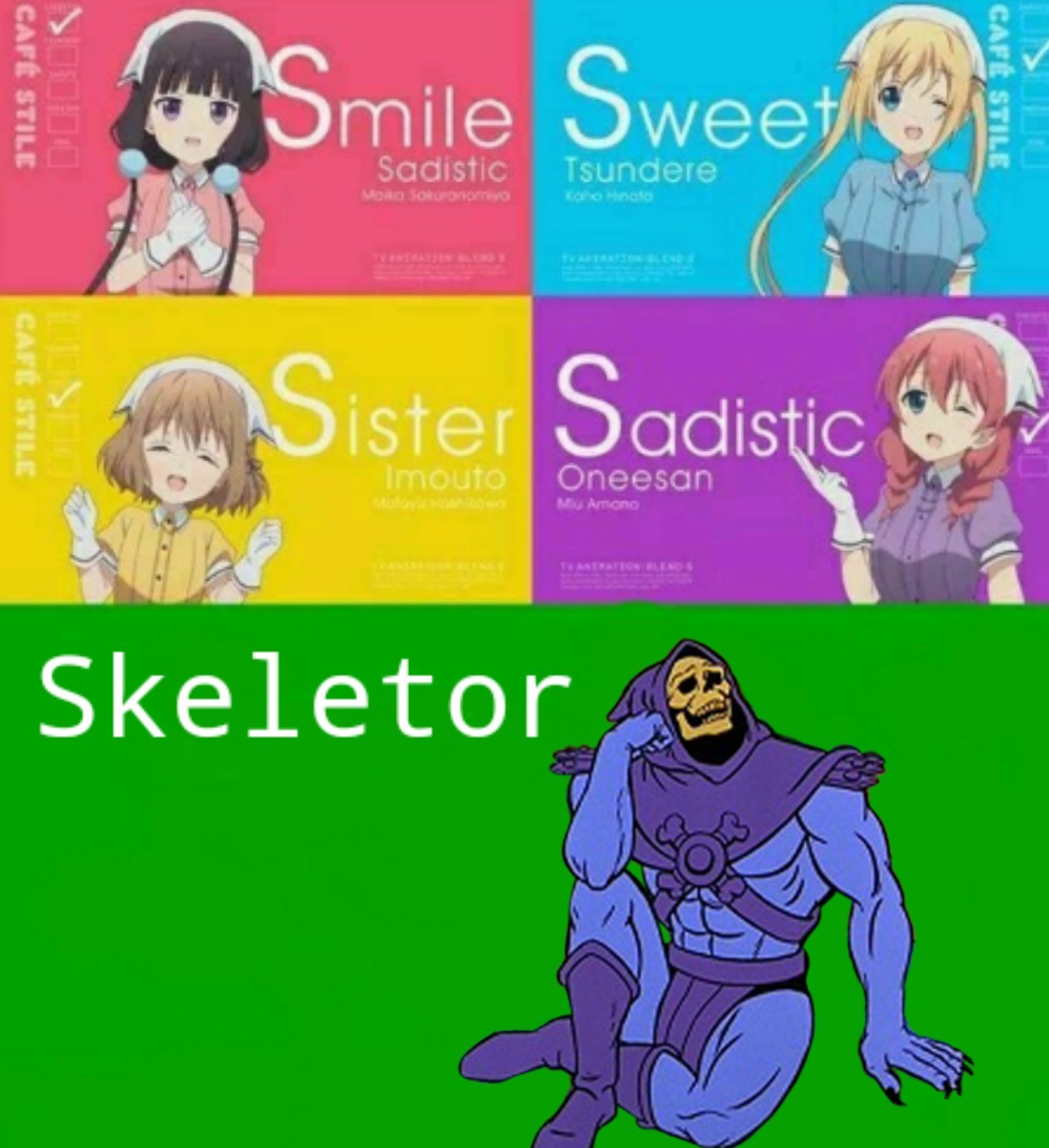 Skeletor is second best waifu. First is Waluigi obviously. - meme