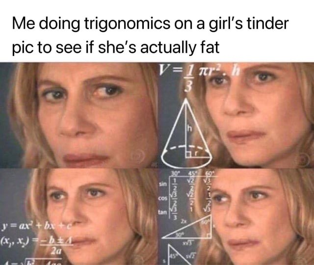 Tinder maths - meme