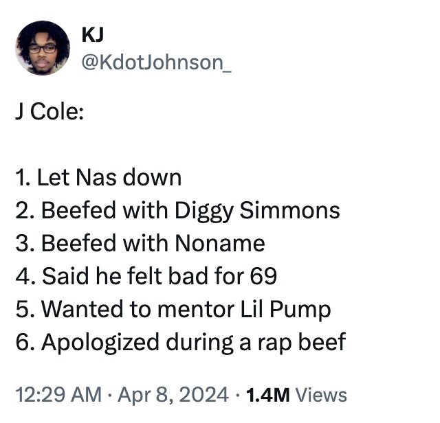 J. Cole regret over Kendrick Lamar dis - meme