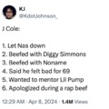 J. Cole regret over Kendrick Lamar dis