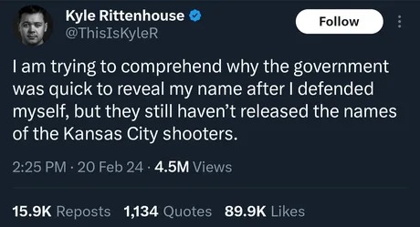 Kyle Rittenhouse on the Kansas City shooters - meme