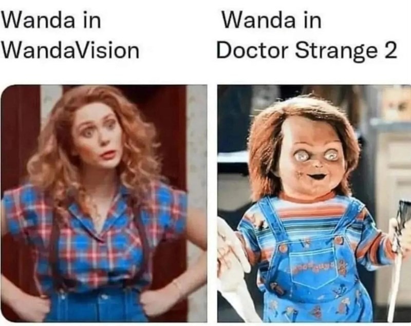 Wanda in Wandavision vs Wanda in Doctor Strange 2 - meme