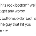 Rock bottom has a basement