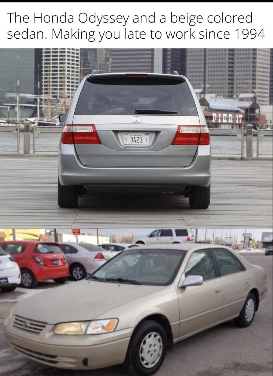 These two cars got a vendetta against punctuality - meme