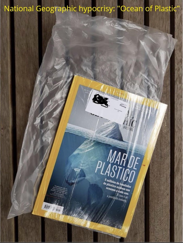 National Geographic hypocrisy: "Ocean of Plastic" - meme