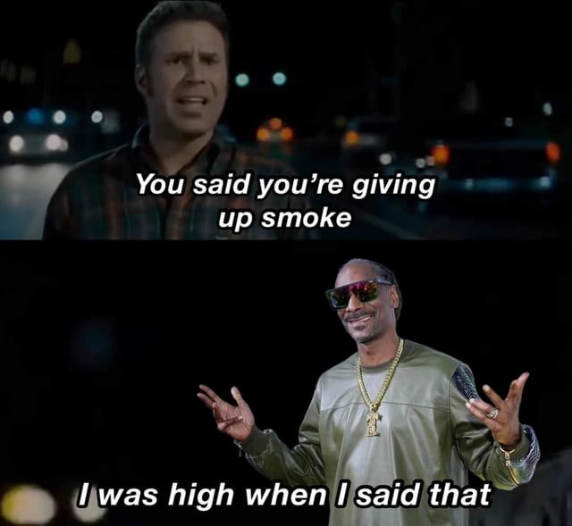 Snoop Dogg giving up smoke meme