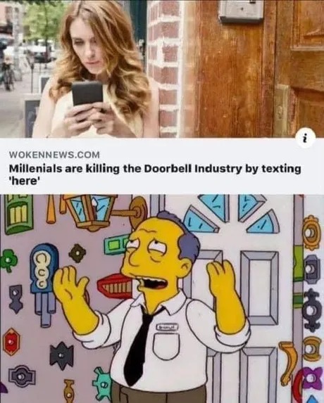 Doorbell industry is going down - meme