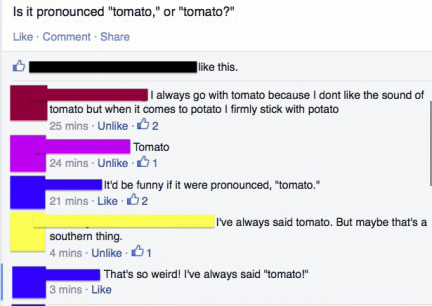 Tomato or tomato? - meme