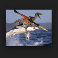Odio cuando un velocirraptor me dispara con su bazuca montado en tiburón