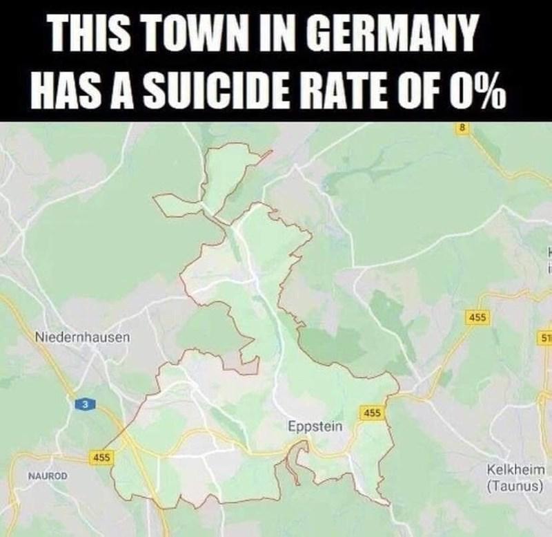Suicide rate 0% - meme