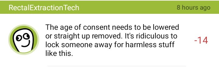 Supposedly not trolling, under my post about a child pornographer - meme