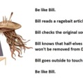 Bill touches grass