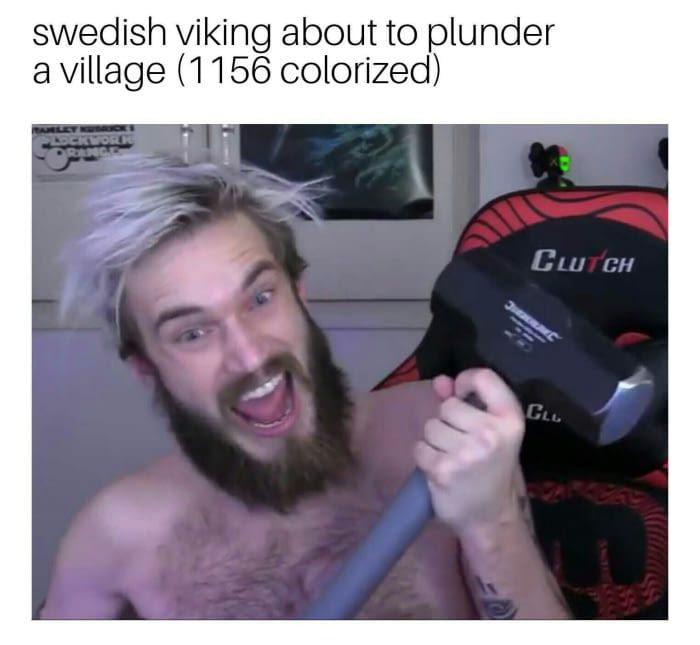 Viking sueco se preparando pra destruir uma vila - meme